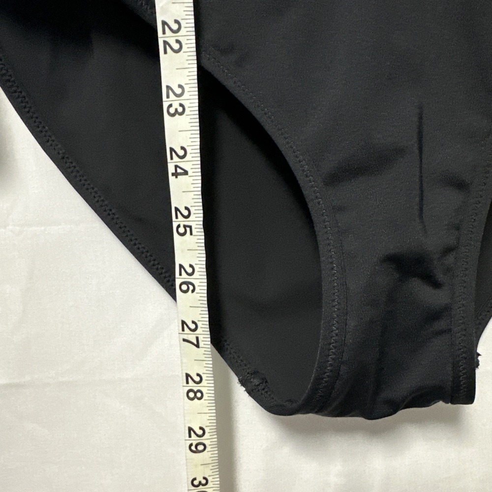 Athleta Cortes Long Sleeve One Piece Swimsuit Black Zip Front Padded Beach - Picture 5 of 7
